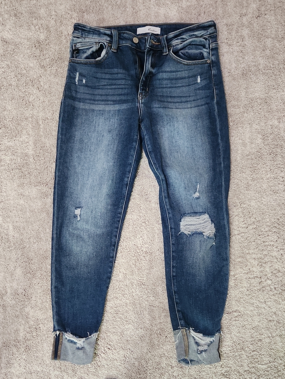 KanCan Distressed Dark Blue Boyfriend Jeans